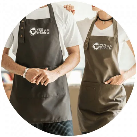 Custom restaurant and hospitality uniforms — branded aprons and workwear Miami